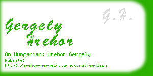 gergely hrehor business card